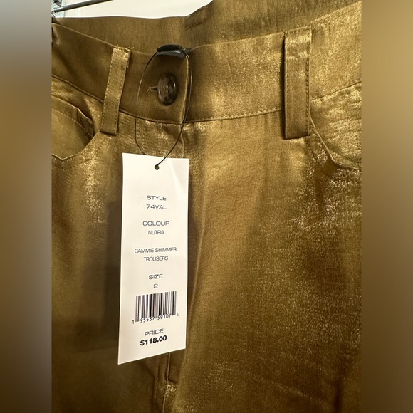 FRENCH CONNECTION CAMMIE SHIMMER FLARE PANTS - Picture 4 of 8